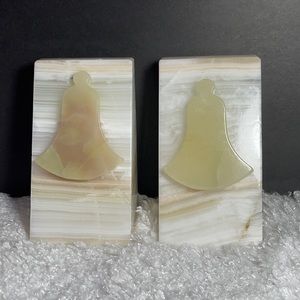 Vintage Onyx bell Book ends very heavy beautifully crafted